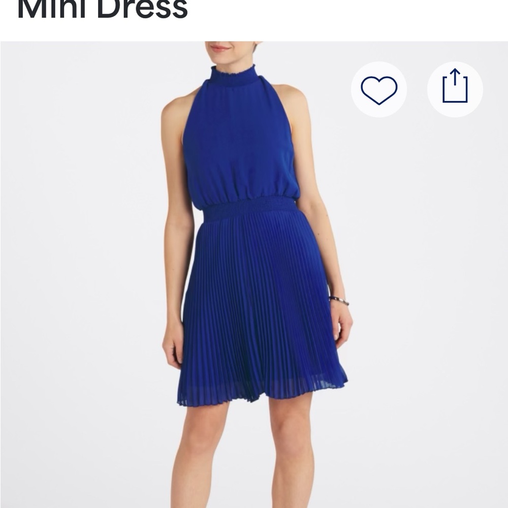 Sam Edelman Royal Blue Pleated Mini Dress